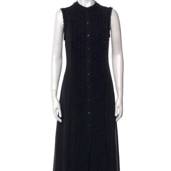 NWOT ULLA JOHNSON Silk Claudine Midi Dress in Noir XS $850 - Picture 5 of 9